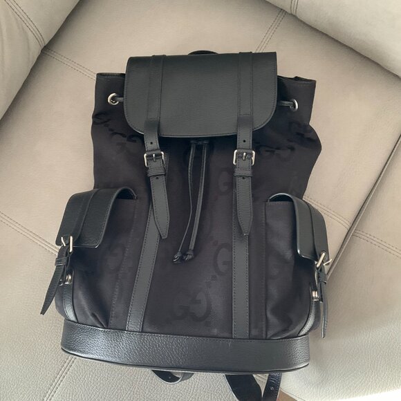 Gucci Jumbo GG Canvas Backpack Black - Picture 10 of 13